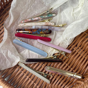 Liwu กิ๊บติดผมทำมืออะซิเตทน่ารักเป็นมิตรกับสิ่งแวดล้อมสไตล์เกาหลีดีไซน์เรียบง่ายป้ายทองหรูหรางานปาร์ตี้สีทึบ - Product Image 3