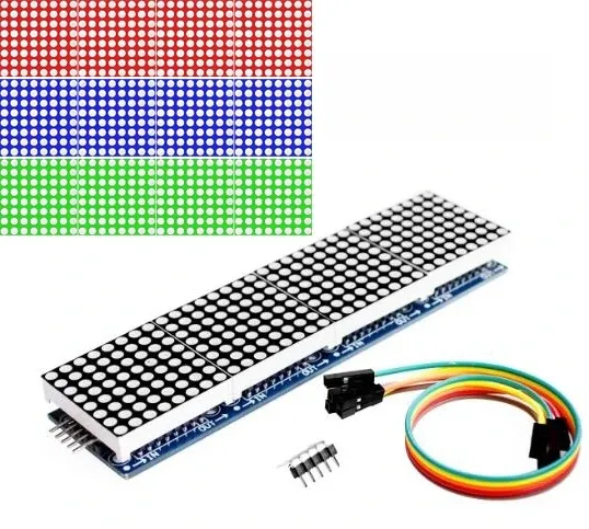 MAX7219 Dot Matrix Module For Arduino Microcontroller 4 In One Display with 5P Line