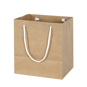 <b>Biodegradable</b> Durable Recyclable Eco-Friendly Food Takeout Kraft <b>Paper</b> Shopping Bag UV Coated Classic Style Cotton Handle - Product Image 2