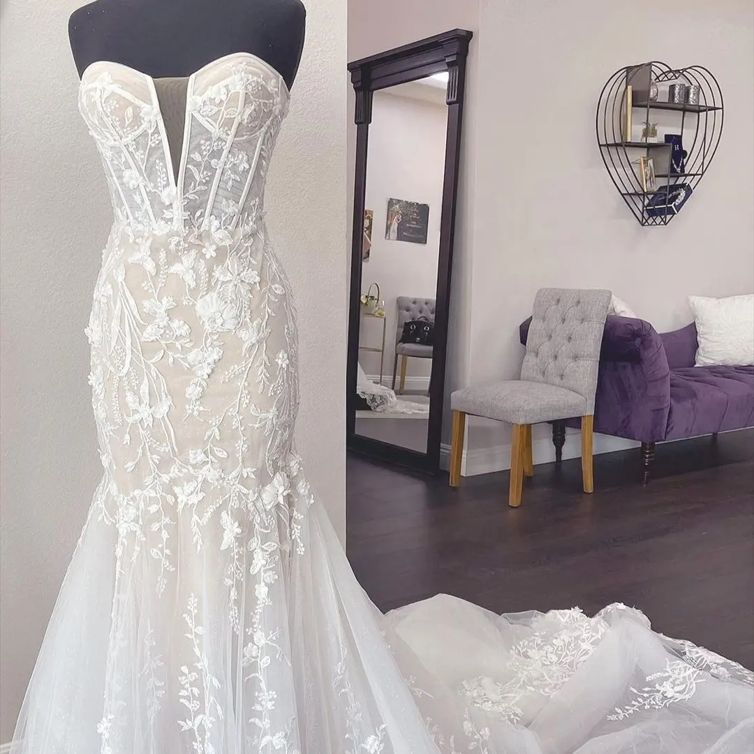 beaded mermaid wedding dress