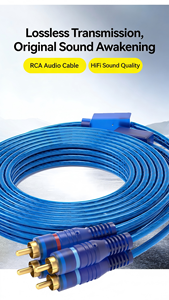 Câble en cuivre tressé RCA pour <span class=keywords><strong>amplificateur</strong></span> audio de <span class=keywords><strong>voiture</strong></span>, gaine en PVC, pour système home cinéma, stéréo numérique, Hi-Fi - Product Image 4