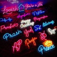 Bande lumineuse flexible en silicone, motif texte personnalisé, étanche IP66, lampe d'ambiance intérieure à intensité variable, néon mural pour café, fête, maison