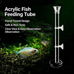 Tubo e Ciotola Trasparenti in Acrilico per Alimentazione Pesci e Gamberetti con Ventosa per Acquario - Product Image 4