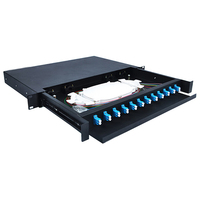 Boîtier de terminaison à fibre optique coulissant haute densité 1U 19 pouces pour montage en rack, 24 cœurs LC/UPC avec plateau de raccordement pour FTTH ODF