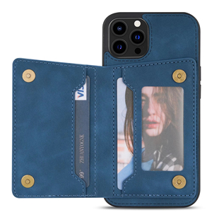 Étui portefeuille zippé professionnel en cuir PU avec porte-cartes pour <span class=keywords><strong>iPhone</strong></span> <span class=keywords><strong>11</strong></span>, 12, 13 et 13 Pro – Housse de protection type sac à main - Product Image 2