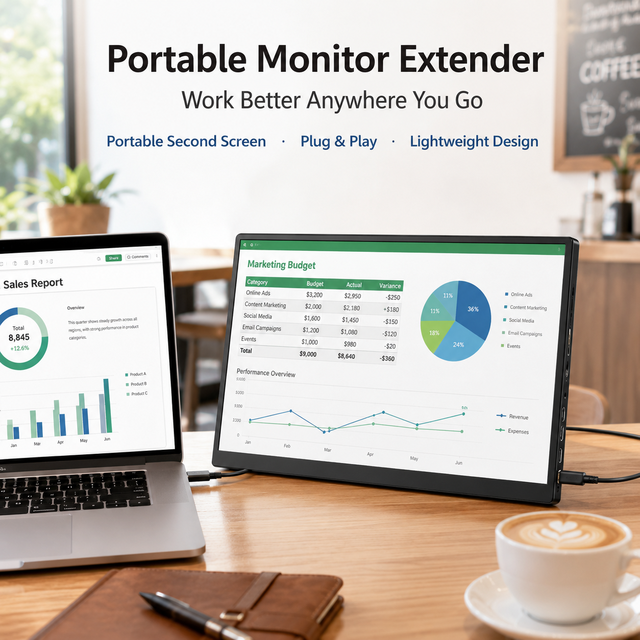 Portable Monitor Extender 16 Inch Laptop Second Screen Type-C Mini HDMI Audio Port Speaker for Work Study Travel OEM ODM Supply