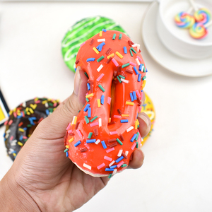 Modern Mini Donut Bread <b>Squishy</b> Toy Soft PU Slow Rising Simulation <b>Food</b> Fridge Magnet Portable Bag Pendant for Children Gift - Product Image 4