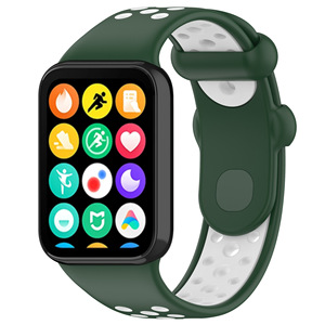 Correa de Silicona de Doble Color con Orificios para Xiaomi Mi <span class=keywords><strong>Band</strong></span> 8 <span class=keywords><strong>Pro</strong></span> 9 <span class=keywords><strong>Pro</strong></span> <span class=keywords><strong>Redmi</strong></span> Watch 4 5 <span class=keywords><strong>6</strong></span>, Correa de Repuesto Transpirable - Product Image 6