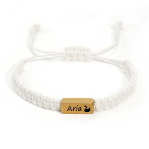 Custom Unisex Gold Plated Nylon <b>Rope</b> <b>Bracelet</b> DIY personalized engraving Classic ID <b>Bracelet</b> - Product Image 1