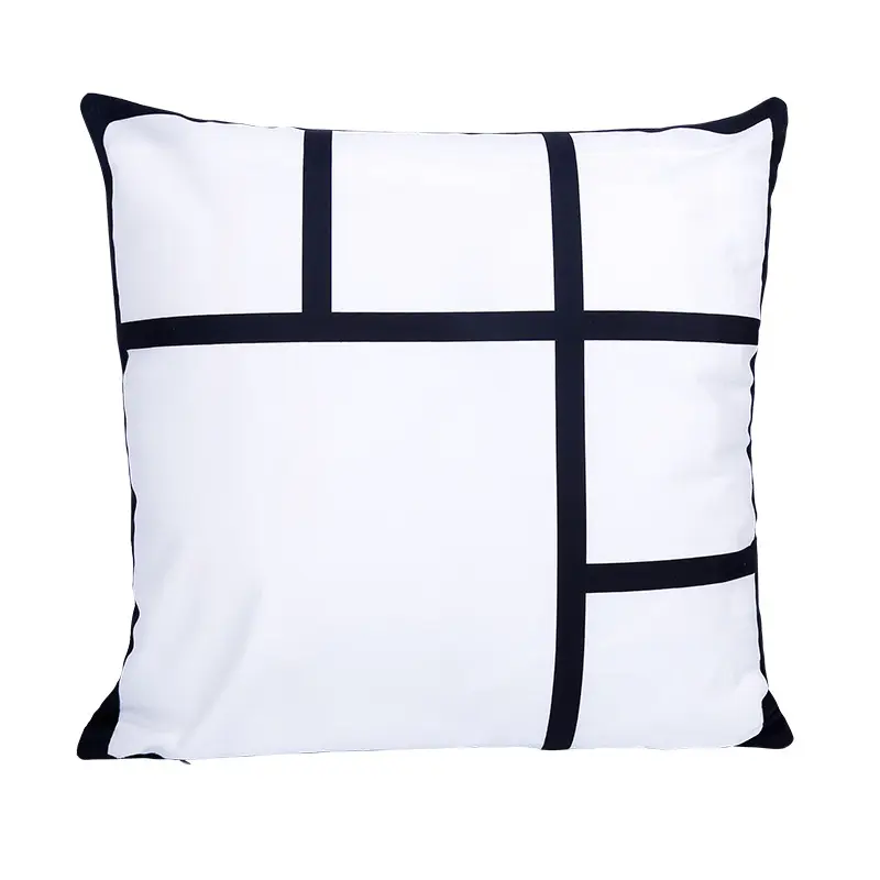 High quality soft White DIY sublimation blanks 9 panel Sublimation Polyester Pillow Cover Cushion Cover for DIY printing