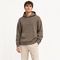 Sweat à capuche personnalisé MENGTU, logo personnalisé en relief, sweats à capuche en tricot pour hommes, pull en tricot, sweat en tricot