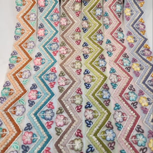 Nouvelle Mode mutli Coloré Broderie Fleur Dentelle Enfants Pantalons Vêtements Femmes Patch Broderie Dentelle garniture - Product Image 1