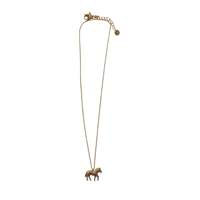 Collar con Colgante de Caballo de Zirconia, Chapado en Oro, Cadena de Latón, Acero Inoxidable 316L, Sostenible, Unisex, Casual, Regalo