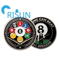 Moneda Conmemorativa 3D Negra de Bola 8 de Billar, Regalos para Jugadores de Snooker, Moneda de Desafío Personalizada de Billar