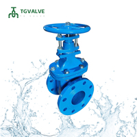 Vanne à opercule manuelle en fonte ductile GGG50 DIN3352 F4 PN16 DN50-DN400 à bride EPDM, revêtement époxy bleu