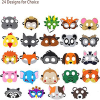Masque d'animaux en feutre pour Halloween, costume d'animal pour fête de Pâques, accessoires d'anniversaire : écureuil, lion, raton laveur, alligator