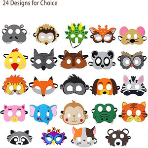 Máscara de Animais de Feltro para Crianças para Festa de Páscoa, Fantasia de Animal para Aniversário, Esquilo, Leão, Guaxinim, Jacaré - Product Image 4