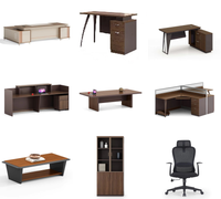 Bureau de direction en bois personnalisé au design moderne, bureau de luxe en forme de L pour PDG, table d'usine
