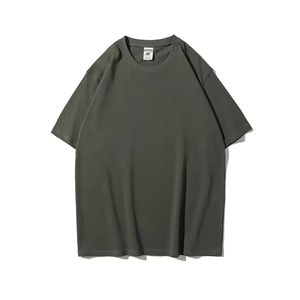 T-shirt en coton uni pour homme, style streetwear, coupe oversize à épaules tombantes, impression personnalisée de haute qualité, tissu épais - Product Image 6