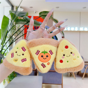Cute Plushie Peluches Realistic Food Plush Keychain Charms Mini Plush Simulation Food <b>Shaped</b> Fruit Avocado apple <b>Pizza</b> Keychains - Product Image 2