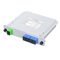 Splitter PLC 1x4 Berkualitas Tinggi dengan Konektor SC-UPC untuk FTTH, Perangkat Pembagi Serat Optik dengan Garansi 1 Tahun, Penjualan Langsung Pabrik