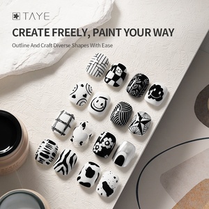 Toptan siyah beyaz boyama çizim Liner lehçe jel Nail Art Logo ile - Product Image 6