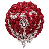 Buket Bunga Sutra Desain Baru LUYI untuk Pernikahan, Grosir Bunga untuk Pengiring Pengantin, Buket Bunga Cantik