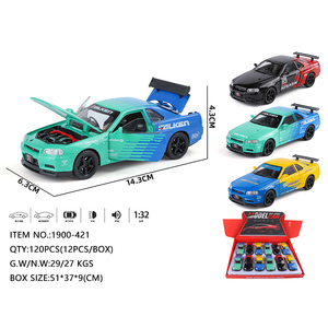 Nouveau produit 2025 : Décalcomanies Wellborn GTR, Supercar en métal moulé sous pression à l'échelle 1:32 avec effets sonores et lumineux, fonction de recul et design 4 portes - Product Image 4