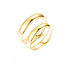 INS简洁风格不锈钢戒指2毫米4毫米6毫米珠宝时尚复古黄金廉价二手订婚戒指
