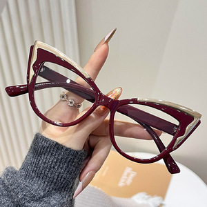 Monturas de Gafas Transparentes Color Rosa Ojo de Gato, con Bloqueo de Luz Azul, Montura Completa, Gafas Ópticas para Mujer, Uso Diario - Product Image 3
