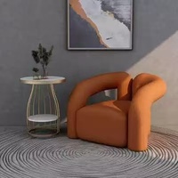 Canapé inclinable moderne en laine d'agneau - Chaise de détente pour bureau à domicile et salon avec pieds en bois et tissu bouclé