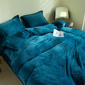 Housse de couette en velours duveteux, drap de <span class=keywords><strong>lit</strong></span> polaire en flanelle Micro, ensemble de literie pour l'hiver - Product Image 2