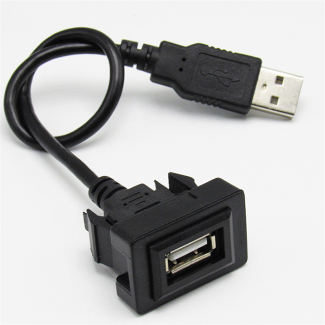 Car Auto Dashboard Flush Mount Interface Adapter USB 2.0 Extension Cable for Toyota