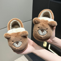 Chaussons pour enfants, pantoufles en peluche pour enfants, automne-hiver, pantoufles d'intérieur, dessin animé animal, grenouille, lapin, ours