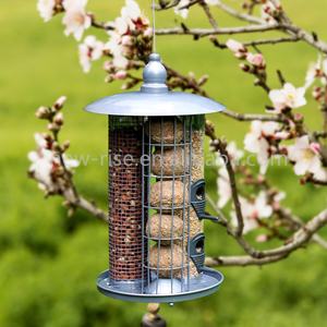 Mangeoire à oiseaux suspendue de luxe 3 en 1 pour jardin <span class=keywords><strong>sauvage</strong></span> Mangeoire à graines, noix, grosse boule de suif Station d'alimentation résistante à la mastication et aux intempéries - Product Image 3