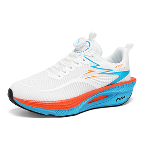 รองเท้าวิ่งผู้ชายอเนกประสงค์สีขาวล้วน ระบายอากาศได้ดี พื้นรองเท้าหนานุ่ม พร้อมระบบปิดแบบหมุนปรับได้รวดเร็วเพื่อความกระชับพอดีเท้า - Product Image 3