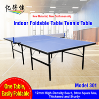 Table de tennis de table pliable pour tournoi, taille standard intérieure, design pliable sans roulettes, salle de jeux familiale