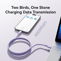 Cable Ultra Suave Tipo C a Tipo C de 60W, Cable de Carga Rápida 3A, Cable USB-C de Silicona para Sincronización de Datos para Laptop y Teléfono