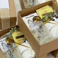 Boîte cadeau d'anniversaire haut de gamme en gros avec gaufrage, revêtement UV, pelliculage mat, ruban et carte de vœux - Boîte rigide carrée personnalisable grise