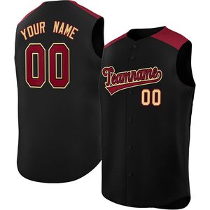 Camiseta de béisbol sin mangas personalizada, con botones, nombre y número personalizados, unisex, ropa deportiva que absorbe la humedad - Product Image 1