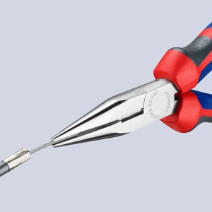 Pince à bec demi-rond KNIPEX 25 05 160 avec coupe latérale (pince radio) avec poignées confort chromées - Product Image 3