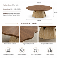 Table basse en forme de pétale de style Mid-Century, design Wabi Sabi, mobilier de luxe pour salon, fabrication OEM