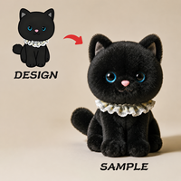 Peluche chaton en dentelle personnalisée, coussin animal en peluche doux, vente en gros OEM ODM, faible MOQ, fabricant, décoration intérieure, cadeau