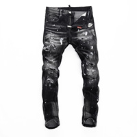 Jean en denim pour homme à chevrons sur le dos, coupe droite, style vintage, fournisseur Western