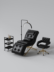 Lit de beauté à cadre doré pour salon, massage facial, utilisation par les techniciennes en extension de cils - Product Image 3
