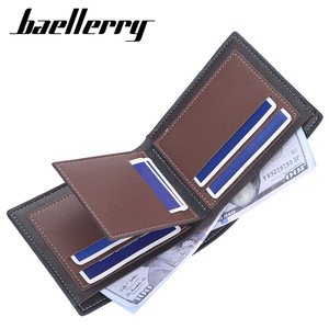 กระเป๋าสตางค์ผู้ชายแบบสั้นแบรนด์ Baellerry สีน้ำตาลเข้ม ทรงบางแนวนอน ช่องใส่บัตรหลายช่อง ใช้ได้ทุกวัน - Product Image 2