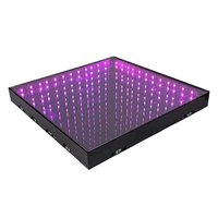HUINENG 500x500mm Led Dance Floor pour les lumières de scène de mariage Panneau de miroir 3D magnétique en verre