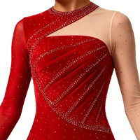 Robe de danse latine de performance, robe de patinage artistique sur mesure pour femmes, compétition