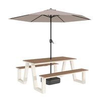 Ensemble table et chaise en métal pour marché nocturne en plein air, combinaison avec parasol, pour rue commerciale, salon de thé, café, banc décontracté, salle à manger