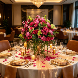 DKB Wholesale Wedding Decoration Table Centerpiece Flower Ball Wedding Centerpieces <b>Artificial</b> Rose Flower Ball - Product Image 1